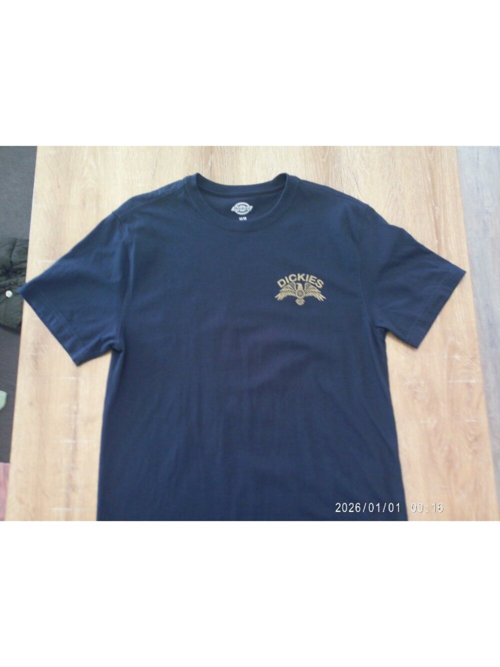Dickies Mens Blue T-Shirt With Gold Eagle Logo Size Medium 100% Cotton